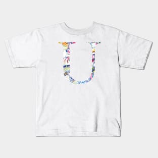 Gaudi Barcelona Mosaic Initial U Kids T-Shirt